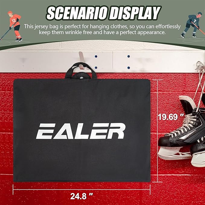 Ealer HAG301 Hockey Individual Garment Bag, Heavy Duty Hanging Travel Bag - Black Suit Bag