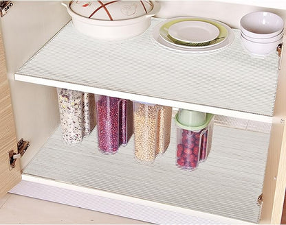 Shelf Liners for Kitchen Cabinets Non Slip 16 Inch Wide X 20 Ft Non Adhesive Drawer Liner Waterproof Clear Cabinet Liner Oil Proof Shelves Liner for Refrigerator Cupboard Pantry Closet Bathroom