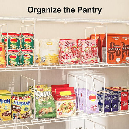 Wire Shelf Dividers for Closet: Tall 16 Pack 12-Inch Deep Adjustable Organizer for Shelves,Metal Rack Separator for Clothes, Purses & Bags，No Tool