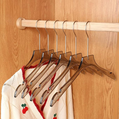 ShgHzz Clear Hangers 10 Pack, Crystal Clear Luxury Non-Slip Hangers for Suits, Coats, Dresses, Heavy Duty Thin Design Saves Closet Space Smoky Gray