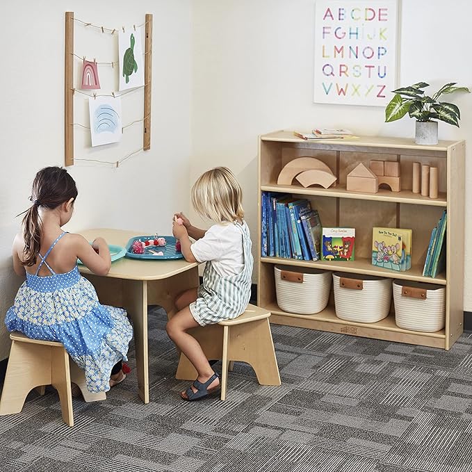 ECR4Kids Classic Bookcase, 36in, Adjustable Shelves, Natural