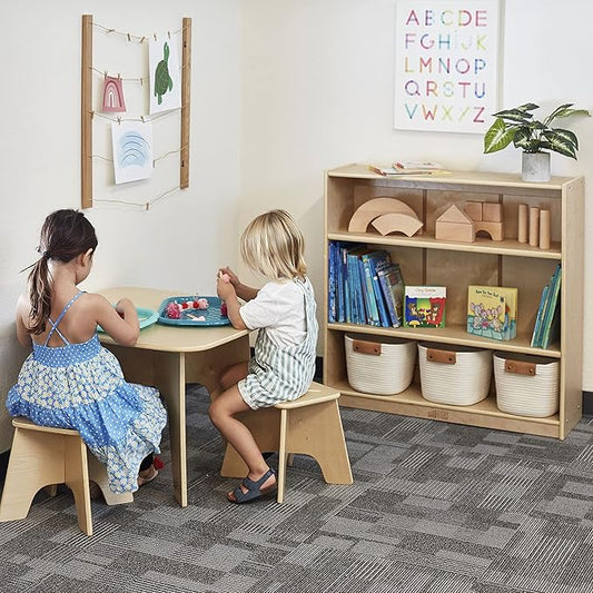 ECR4Kids Classic Bookcase, 36in, Adjustable Shelves, Natural