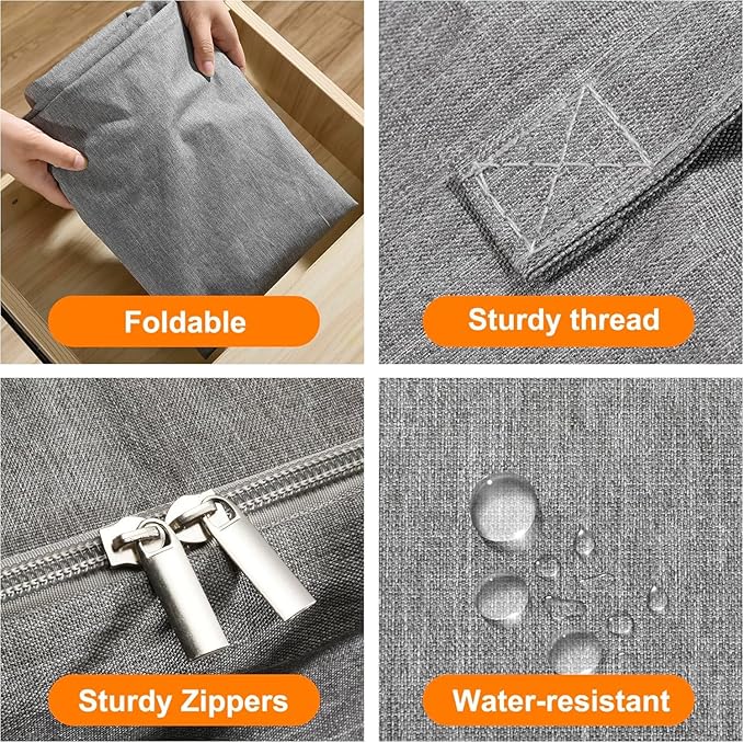 Karceyworth 2 Pack 85L Comforter Storage Bags, Extra Large Bedding Storage Bags with Category Card and Clear Window, Reinforced Handles & Zippers, Foldable Closet Organizers for Blanket Pillow