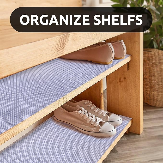 RAY STAR 12X120 Inch Shelf Liner for Kitchen Cabinets, Non-Adhesive Cabinet Liner Washable, PVC Drawer Liner for Dresser Non-Slip Bathroom (Blue Circle)(3 Roll)