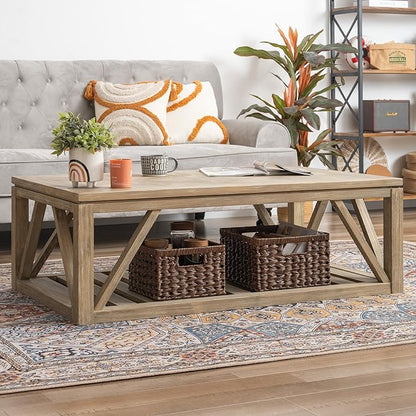 GRANNY SAYS Wicker Baskets for Organizing, Storage Basket for Shelves, Square Shelf Baskets with Handles, Waterproof Woven Basket for Living Room, Baskets for Entryway, Brown