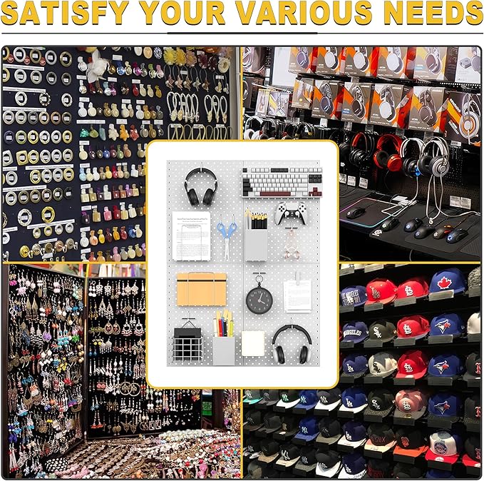 Ultrawall Metal Pegboard Panels, Pegboard Wall Organizer, Peg Boards for Wall, Garage Tool Storage Organization, 12"X16", 2pcs, Gray