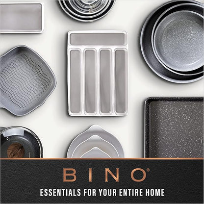 BINO Plastic Storage Containers, Small - 4 Pack THE LUCID COLLECTION, Multi-Use Organizer Bins Built-In Handles BPA-Free Clear, Fridge, Pantry & Home Organization
