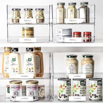 BINO | Stackable Plastic Storage Bins, Large | THE MYRIAD COLLECTION | Multipurpose Bins | Pantry Organizers And Storage | Home Organization Containers | Clear Plastic Fridge Bin | Freezer Organizer