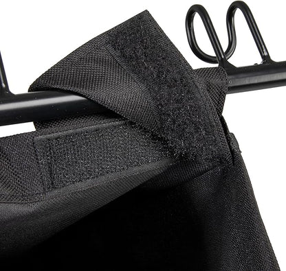 Household Essentials Rolling Laundry Hamper, Heavy Duty Canvas Bag, 2 Load Capacity, Foldable Frame, Black Bag with Velcro Fasteners, Black