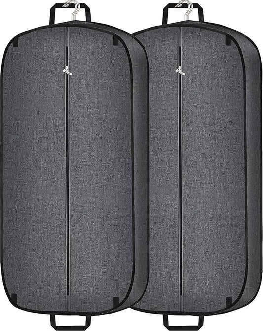 Heavy Duty Waterproof Garment Bag for Travel, Tear Resistance Suit Bag for Men Travel for Suits, Tuxedos, Coats, Uniform. 42 inch, Darkgrey, 2 Pack.…