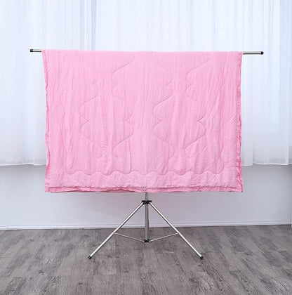 Foldable Portable Space Saving Clothes Drying Rack, Heavy Duty Stainless Steel Laundry Drying Racks, Adjustable High Capacity Garment Rack, with Windproof Hooks.