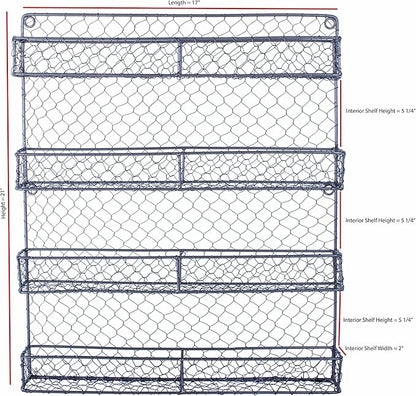 DII Farmhouse Vintage Decorative Metal Pantry Spice Rack Organizer, 17Lx2.3Wx20H", 4 Tier Spice Rack - White