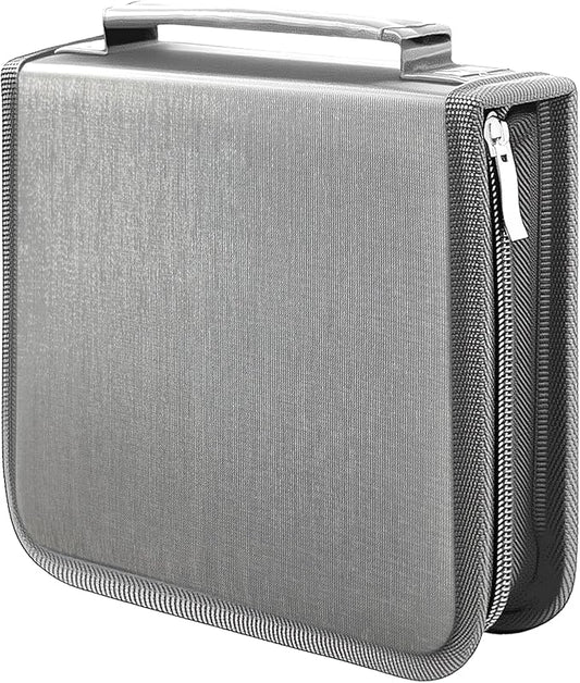 DVD Case CD Storage,40 Capacity CD Cases Holder DVD Storage Case Holders CD DVD Disc Case Storage Wallet Binder for Car Home Office Travel (40 Silvery)