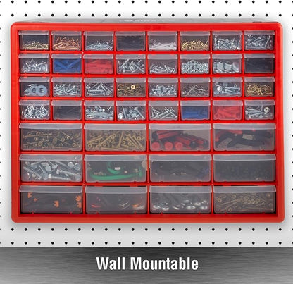 Storage Drawers-44 Compartment Organizer Desktop or Wall Mountable Container for Hardware, Parts, Craft Supplies, Beads, Jewelry, and More by Stalwart