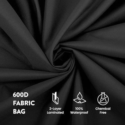 ZOBER 600D Oxford Fabric Large Rolling Christmas Tree Storage Bag - Fits 9 Ft Artificial Trees - Waterproof Christmas Tree Bag For Storage Box For Xmas, Durable Handles and Wheels - Card Slot - Black