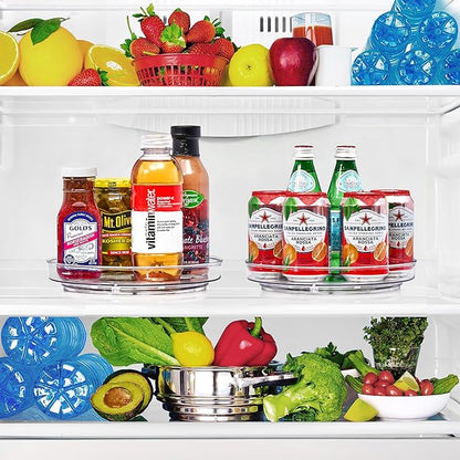 Sorbus 9 Inch Flat Clear Lazy Susan Organizer, Turntable Organizer for Spice Organization for Cabinet, Lazy Susan Turntable for Kitchen, Home, Office, Closet, Laundry Room Organization (4-Pack)