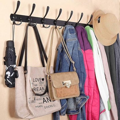 WEBI Coat Rack Wall Mount,Coat Hooks Wall Mount,5 Tri Hooks for Hanging Coats,Wall Coat Hanger,Wall Coat Rack for Clothes,Black