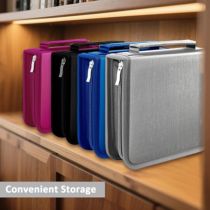 DVD Case CD Storage,40 Capacity CD Cases Holder DVD Storage Case Holders CD DVD Disc Case Storage Wallet Binder for Car Home Office Travel (40 Black)