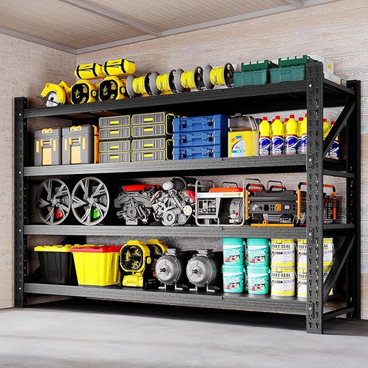 71" W Storage Shelves 5000lbs Garage Metal Shelving Heavy Duty Garage Shelves Adjustable Storage Shelves for Industrial, Factory,71" W X 24" D X 69" H