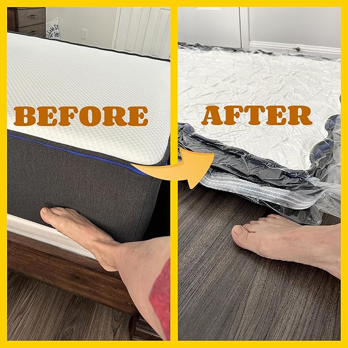 WORKKOOL Vacuum Mattress Bag for moving, Vacuum Sealed Bags for Mattress Storage, Mattress Compression Bag for Easy Moving&Storage, Foam and Latex Mattress Vacuum Bag with Straps(TWIN,TWIN-XL)