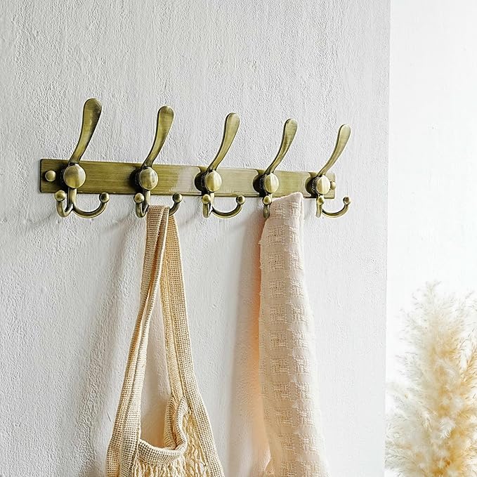 Dseap Coat Rack Wall Mount 2.0 Pro: Heavy Duty 300% Thicker, 16" Stud Mount, Stainless Steel Wall Coat Hooks Hanger for Clothes Jackets Hats Entryway Closet, MaxStrong Series, Antique Bronze