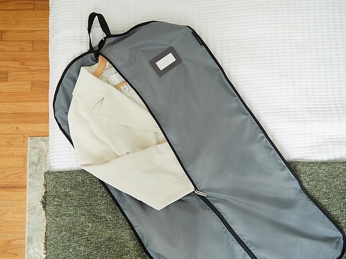 Covermates Keepsakes Garment Bag Set - Premium Polyester - Full Length Zipper - ID Window - Carrying Handles - Closet Storage, Grey