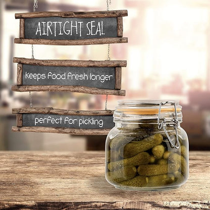 Galashield Glass Jars with Lids 24 oz Food Storage Jars with Airtight Lids Leak Proof Glass Canisters Kitchen Jars [Set of 2]
