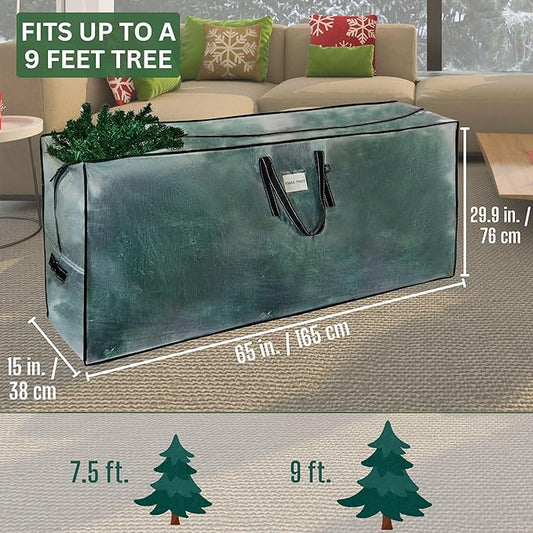 VENO 2 Pack Clear Christmas Tree Storage Bag - Fits 9 Ft Artificial Trees, Heavy Duty Large Bags with Zipper, Durable Handles, and Labeling Card Slot, Alternative to Storage Boxes with Lids (2 Pack)