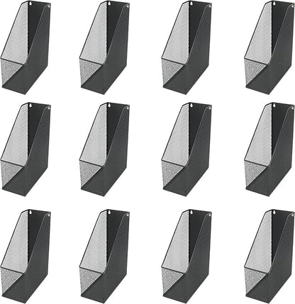 YBM HOME Mesh Steel Magazine File Holder (12, Black)