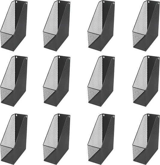 YBM HOME Mesh Steel Magazine File Holder (12, Black)
