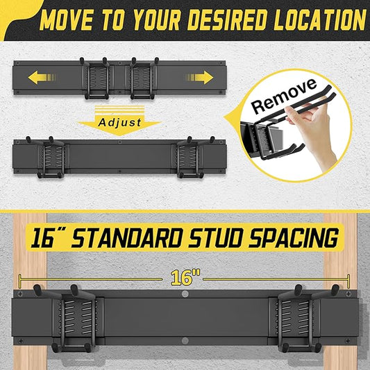 Garage Wall Organizer,12Pack Carries 600 lbs,Garden Tool Organizer 49.5in With Large Storage Space,Easy Assembly, Sturdy Design,for Efficient Tool Storage Garage Organization