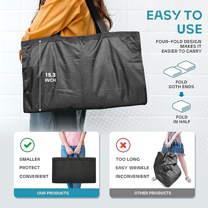 Travel Garment Bag with Zipper Pocket, Suit Bag for Suits, Dresses, Coats