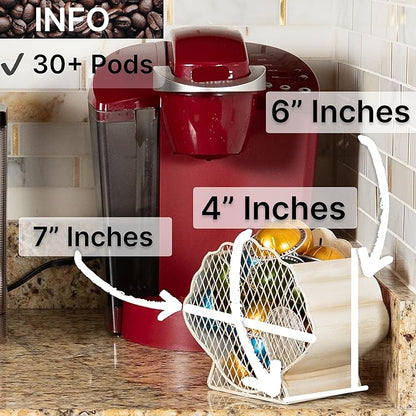 Made Easy Kit Coffee Pod Organizer Compatible with Nespresso Vertuo and Original - Countertop Sculpture Holder Basket Style for Café Bar, Corner Station Office Break Area (Clam)