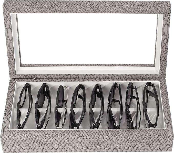 OYOBox Maxi Luxury Eyewear Organizer, Wood Box for Glasses + Sunglasses, Exotic Print Collection