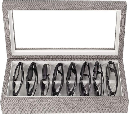 OYOBox Maxi Luxury Eyewear Organizer, Wood Box for Glasses + Sunglasses, Exotic Print Collection