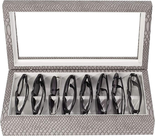 OYOBox Maxi Luxury Eyewear Organizer, Wood Box for Glasses + Sunglasses, Exotic Print Collection