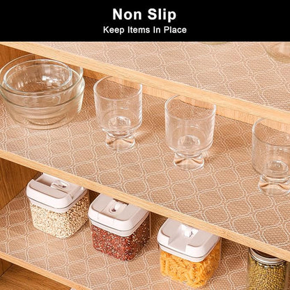 Cooyes Shelf Liner for Kitchen Cabinets Waterproof Kitchen Cupboard Liner Plastic Drawer Mats EVA Material Non Adhesive Fridge Mats for Shelves（17.5" W x 78.7" L）