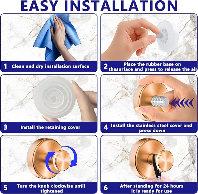Epritliber Suction Cup Hooks for Shower,Wreath Hanger for Front Door,Removable No Drill Towel Loofah Hooks,Upgraded 15 lbs Strong Suction for Bathroom,Wall,Glass,Stainless Waterproof-Rose Gold 2 Pcs