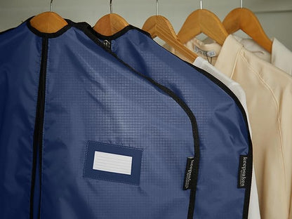 Covermates Keepsakes Garment Bag Set - Premium Polyester - Full Length Zipper - ID Window - Carrying Handles - Closet Storage, Blue