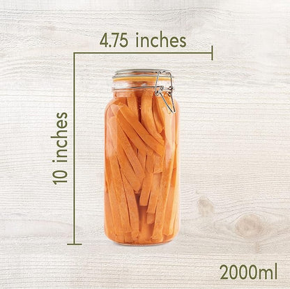 Galashield Glass Jars with Lids [67 oz] Food Storage Jars with Airtight Lids Leak Proof Glass Canisters for Kitchen