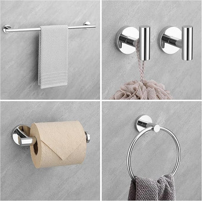 Chrome Bathroom Hardware Set,10 Pieces Towel Bar Towel Holder Set Includes Towel Bar, Toilet Paper Holder,Towel Ring and Towel Hook Wall Mount Bathroom Accessories Towel Racks for Bathroom