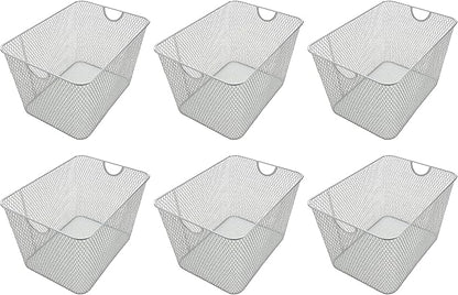 YBM HOME Kitchen Pantry Organizer Wire Basket for Shelves, Cabinets, Pantry, Countertop, Mesh Open Storage Bin Metal Basket for Organizing Food Supplies 14 x 10 x 9, Pack of 6, Silver