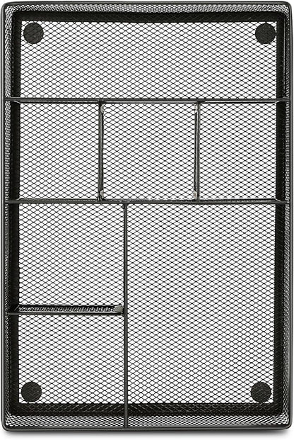 Desk Drawer Organizer Tray,Drawer Organizer for Office and Home,Desk Organizer with Drawers,7 Compartments,Non-Slip Desk Organizers (Black, 12.3" L x 8.3" W x 1.8" H)