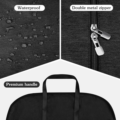 60 Inch Heavy Duty Tear Resistance Wedding Dress Bag for Wedding Travel, Waterproof Dress Cover for Closet Wardrobe. Garment Bag for Gowns, Tuxedos, Dress, Long Coats. Darkgrey, 60 Inch.