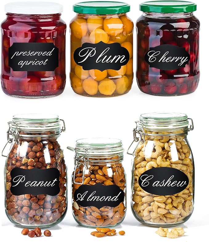Mr. Pen- Chalkboard Labels, 200pc, Assorted Shapes, 1 White Chalk Marker and Small Towel