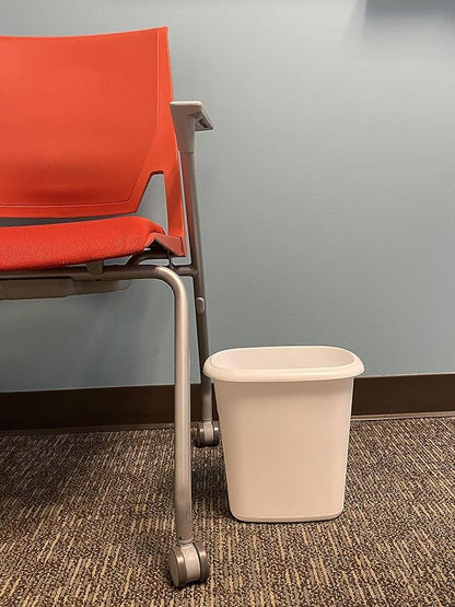 Rubbermaid Vanity Trash Can/Wastebasket 1.5-Gallons/6-Quarts White for Under Counter/Kitchen/Office/Bedroom/Bathroom