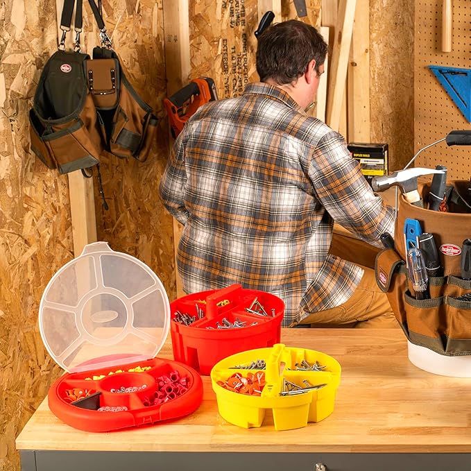Bucket Boss - Bucket Stacker Small Parts Organizer, Bucket Organization (15051), Yellow (Pack of 2)