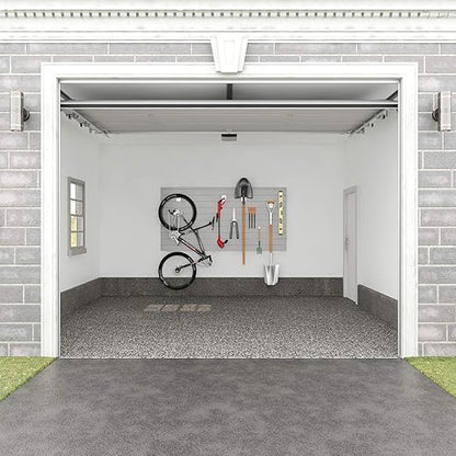 Proslat Garage Storage PVC Slatwall Panel - 2 Packs of 8 ft. x 4 ft. Sections (20 Single Slats which make up 64 sq.ft ) (Light Gray)