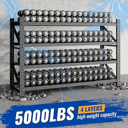 71" W Storage Shelves 5000lbs Garage Metal Shelving Heavy Duty Garage Shelves Adjustable Storage Shelves for Industrial, Factory,71" W X 24" D X 69" H