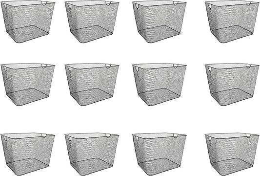 YBM HOME Household Wire Mesh Metal Steel Storage Basket Organizer, Open Bin Shelf Organizer for Kitchen, Cabinet, Pantry, Fruit and Vegetables (12-Pack, 15x12x11.5) 2268s-12